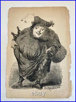 Lithographie Portrait Durandeau 1930 À Identifier Litho Gravure Théâtre Estampe