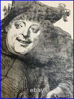 Lithographie Portrait Durandeau 1930 À Identifier Litho Gravure Théâtre Estampe