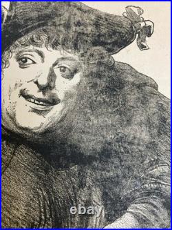 Lithographie Portrait Durandeau 1930 À Identifier Litho Gravure Théâtre Estampe