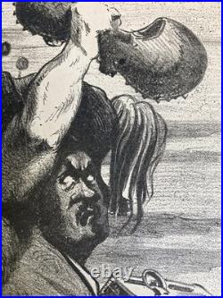 Lithographie Portrait Durandeau 1930 À Identifier Litho Joseph Darcier Estampe