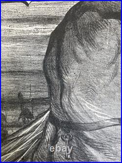 Lithographie Portrait Durandeau 1930 À Identifier Litho Joseph Darcier Estampe