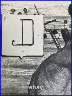 Lithographie Portrait Durandeau 1930 À Identifier Litho Joseph Darcier Estampe