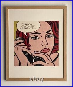 Lithographie Roy Lichtenstein 40 Par 50 Cm avec COA. Vendue Encadrée