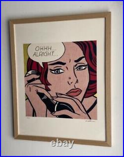 Lithographie Roy Lichtenstein 40 Par 50 Cm avec COA. Vendue Encadrée