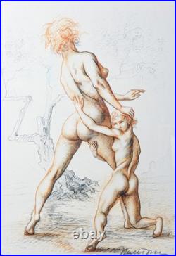 Lithographie Signé Marcello Tommasi Nu Femme Graphique Impression Numéroté