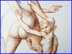 Lithographie Signé Marcello Tommasi Nu Femme Graphique Impression Numéroté