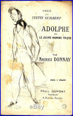 Lithographie, Toulouse-Lautrec ADOLPHE ou le Jeune Homme triste-1894-M. Donnay