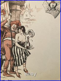 Lithographie XIXe Art Estampe Etching Old Armagnac Bas Haut Alcool Femme Ancien
