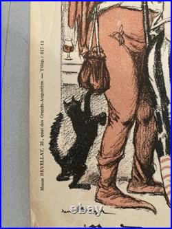 Lithographie XIXe Art Estampe Etching Old Armagnac Bas Haut Alcool Femme Ancien