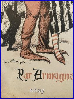 Lithographie XIXe Art Estampe Etching Old Armagnac Bas Haut Alcool Femme Ancien