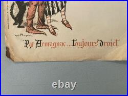 Lithographie XIXe Art Estampe Etching Old Armagnac Bas Haut Alcool Femme Ancien