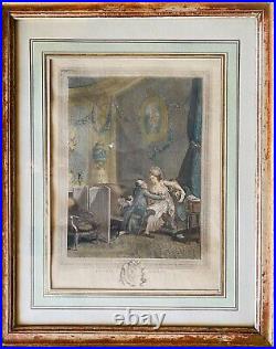 Lithographie ancienne, encadrée sous verre, rare, polychromé, XIXème siècle