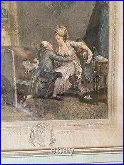 Lithographie ancienne, encadrée sous verre, rare, polychromé, XIXème siècle