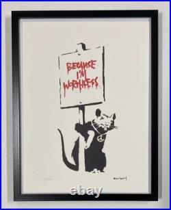 Lithographie banksy avec certificat et encadrée