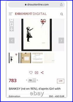 Lithographie banksy avec certificat et encadrée Lithographie banksy avec certificat et encadrée