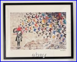 Lithographie banksy avec certificat et encadrée. 40 par 50 cm Lithographie banksy avec certificat et encadrée. 40 par 50 cm