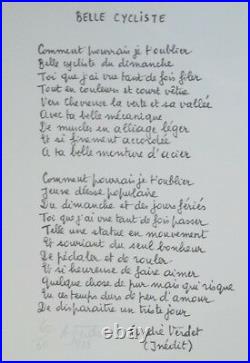 Lithographie d'après Fernand Léger + poème d'André Verdet au dos p 906