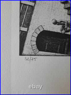 Lithographie de collection signée M. C. Escher relativité Lithographie de collection signée M. C. Escher relativité