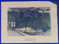 Lithographie estampe Albert Chavaz paysage Suisse