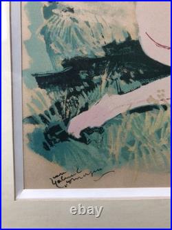 Lithographie, estampe par Jean Gabriel Domergue Nu sous un parasol