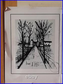 Lithographie l' entrée du village signé bernard buffet certificat d'authenticité Lithographie l' entrée du village signé bernard buffet certificat d'authenticité