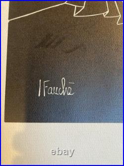 Lithographie litho Originale Art Jacques Fauché 1960 Gravure Estampe Femme Nue