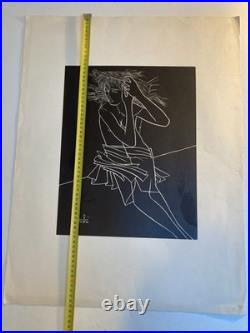 Lithographie litho Originale Art Jacques Fauché 1960 Gravure Estampe Femme Nue