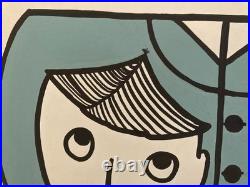 Lithographie litho Originale Publicité Art 1971 Ancien Gravure Estampe Homme