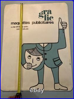 Lithographie litho Originale Publicité Art 1971 Ancien Gravure Estampe Homme