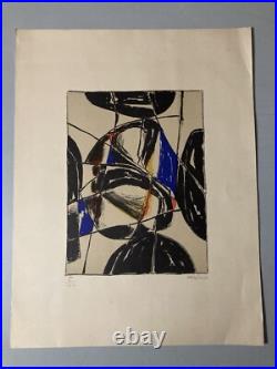 Lithographie litho Originale Signée Main 1958 KIJNO LADISLAS Art Abstrait Ancien