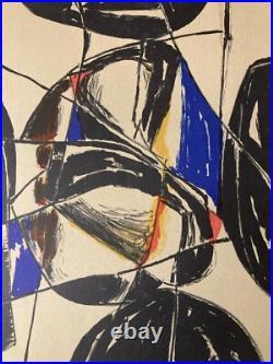 Lithographie litho Originale Signée Main 1958 KIJNO LADISLAS Art Abstrait Ancien