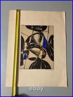 Lithographie litho Originale Signée Main 1958 KIJNO LADISLAS Art Abstrait Ancien