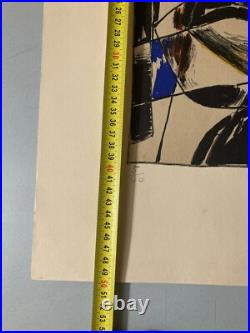 Lithographie litho Originale Signée Main 1958 KIJNO LADISLAS Art Abstrait Ancien
