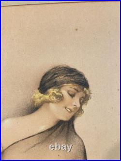 Lithographie litho Originale Simone MEUNIER 1920 Gravure Estampe Femme Ancien