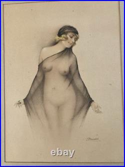Lithographie litho Originale Simone MEUNIER 1920 Gravure Estampe Femme Ancien