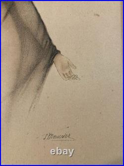 Lithographie litho Originale Simone MEUNIER 1920 Gravure Estampe Femme Ancien
