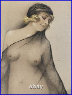 Lithographie litho Originale Simone MEUNIER 1920 Gravure Estampe Femme Ancien