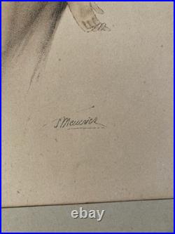 Lithographie litho Originale Simone MEUNIER 1920 Gravure Estampe Femme Ancien
