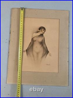 Lithographie litho Originale Simone MEUNIER 1920 Gravure Estampe Femme Ancien