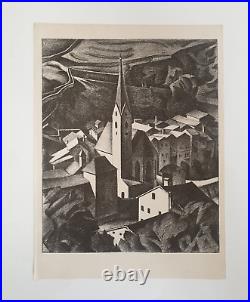 Lithographie orig Alexander Kanoldt Klausen in Tirol Allemagne Par Genius 1922
