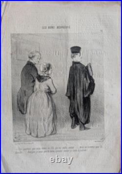 Lithographie originale d'Honoré Daumier de la série Les gens de justice