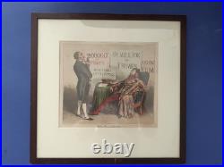 Lithographie originale de Daumier. Robert Macaire notaire. Charivari