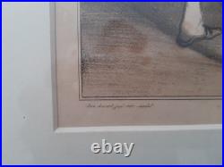Lithographie originale de Daumier. Robert Macaire notaire. Charivari