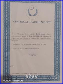 Lithographie originale signée Jean Carzou- Le Bouquet- Numérotée avec certificat