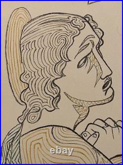 Lithographie originale signée numérotée (144/150) et timbré de Jean Cocteau