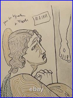 Lithographie originale signée numérotée (144/150) et timbré de Jean Cocteau