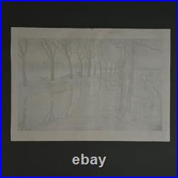 Lithographie papier de Chine par Henri Rivière L'Ile des Cygnes A5566