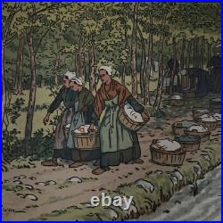 Lithographie par Henr Rivière Le Beau Pays de Bretagne Lavoir à Tréboul A5587