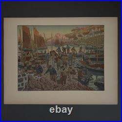 Lithographie par Henri Rivière Au Vent de Noroît Le Port A5825