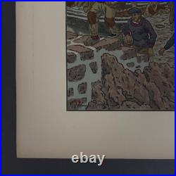 Lithographie par Henri Rivière Au Vent de Noroît Le Port A5825